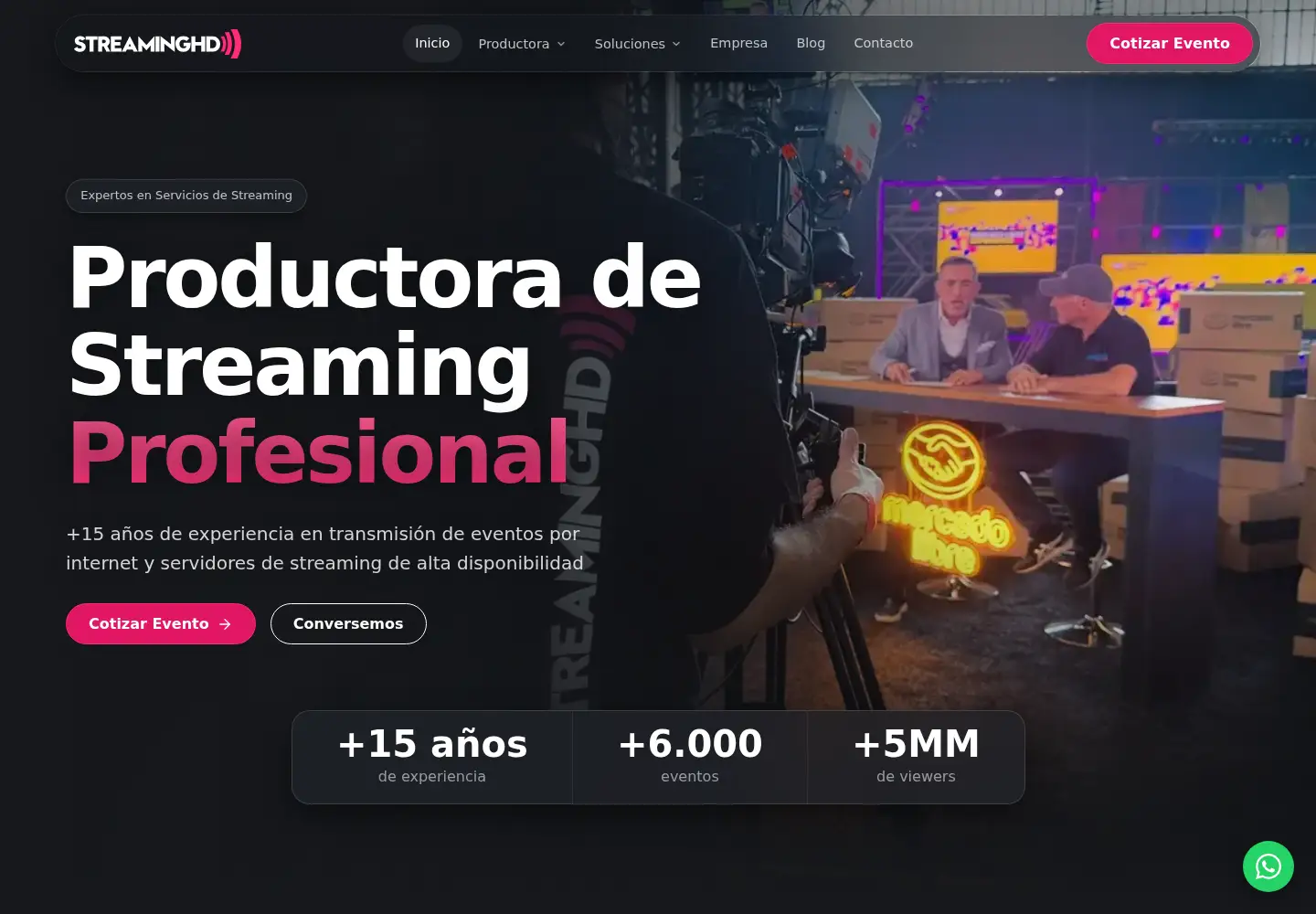 Screenshot of streaminghd.cl