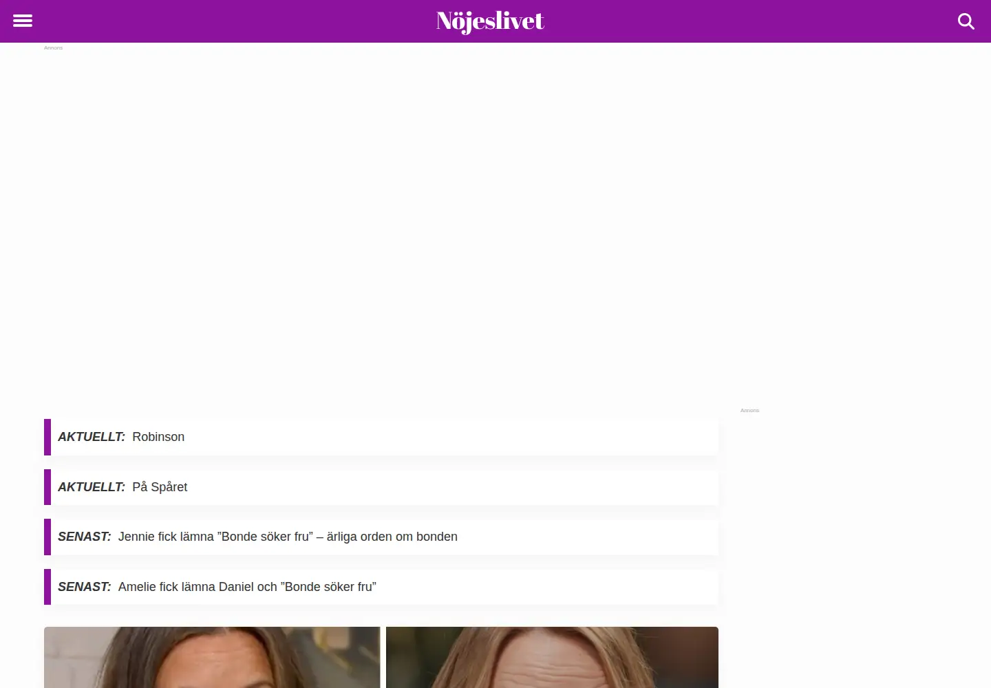 Screenshot of nojeslivet.se