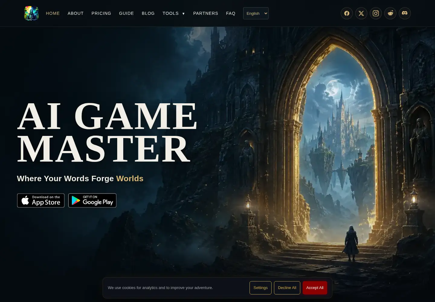 Screenshot of aigamemaster.app
