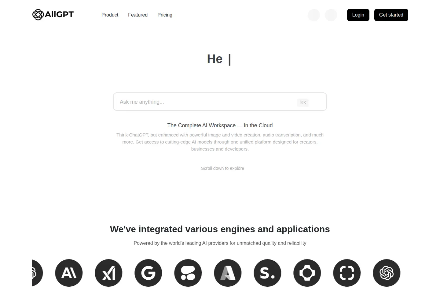 Screenshot of allgpt.com