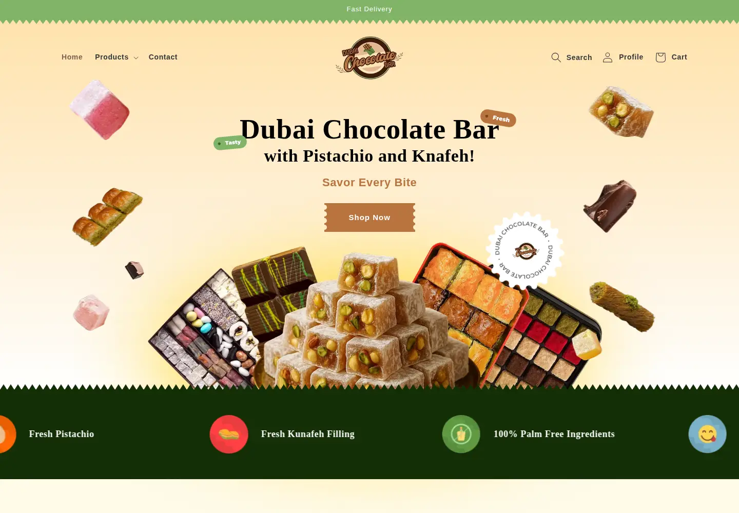Screenshot of dubai-chocolatebar.com