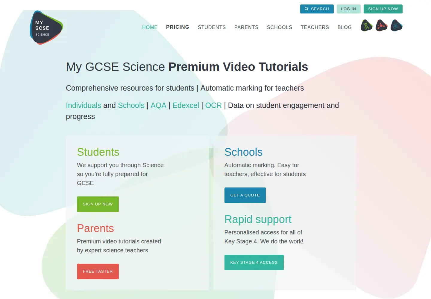 Screenshot of my-gcsescience.com