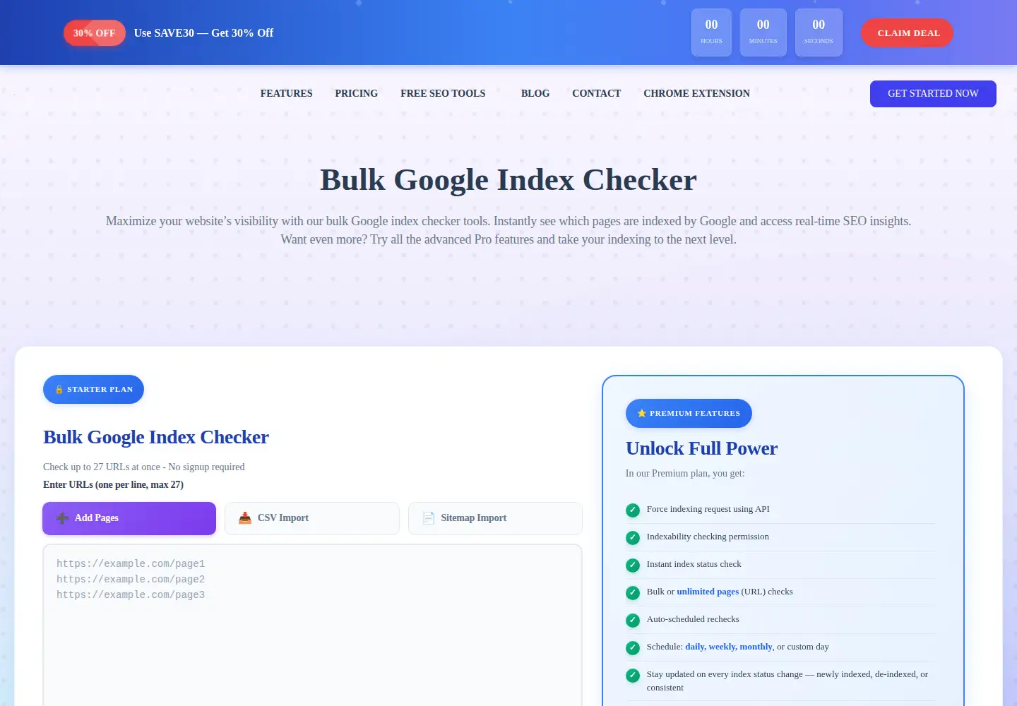 Screenshot of indexchecker.io
