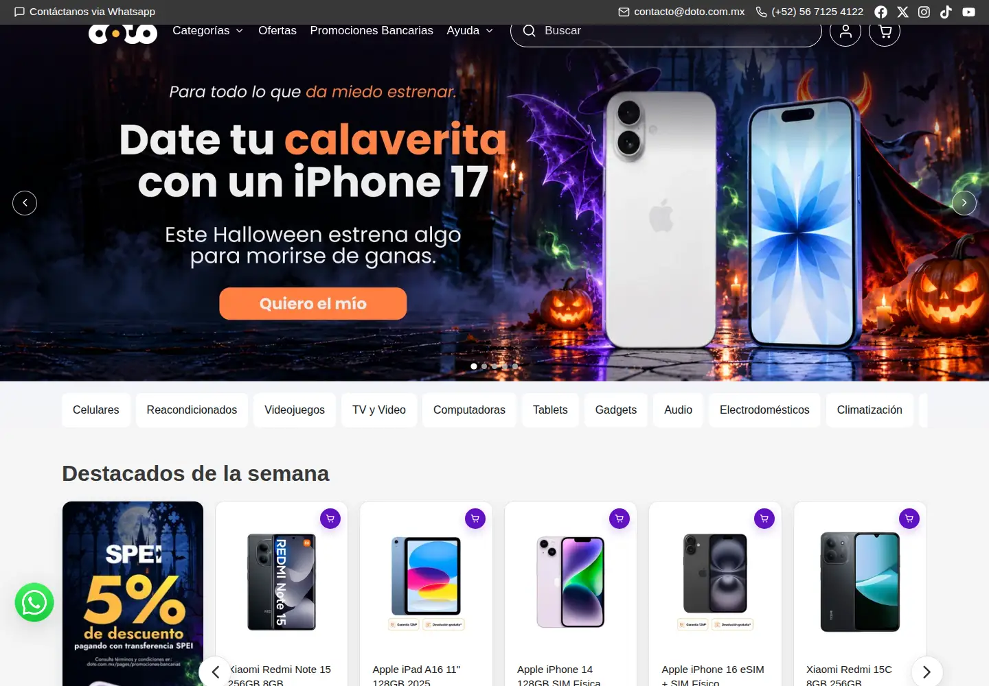 Screenshot of doto.com.mx