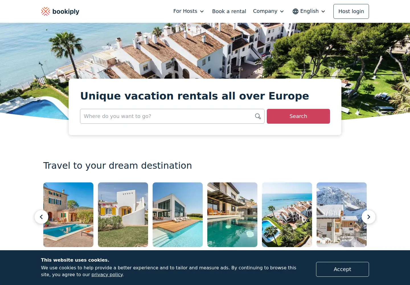 Screenshot of bookiply.com