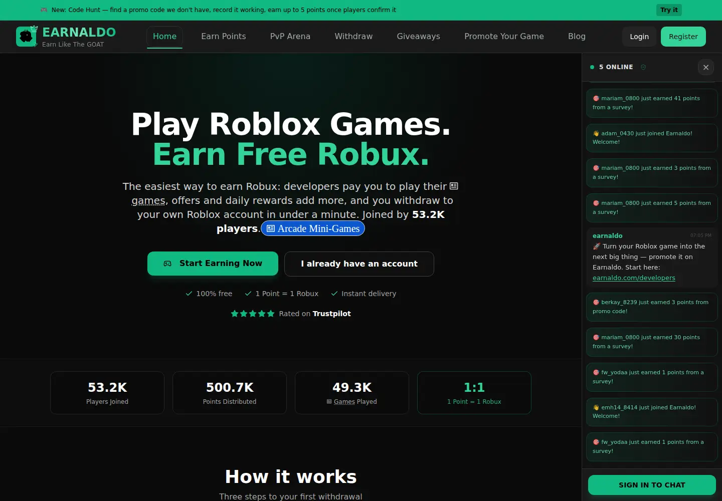 Screenshot of earnaldo.com