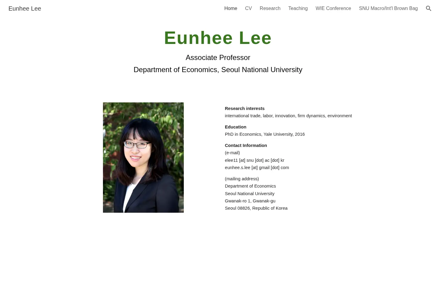 Screenshot of eunhee-lee.com