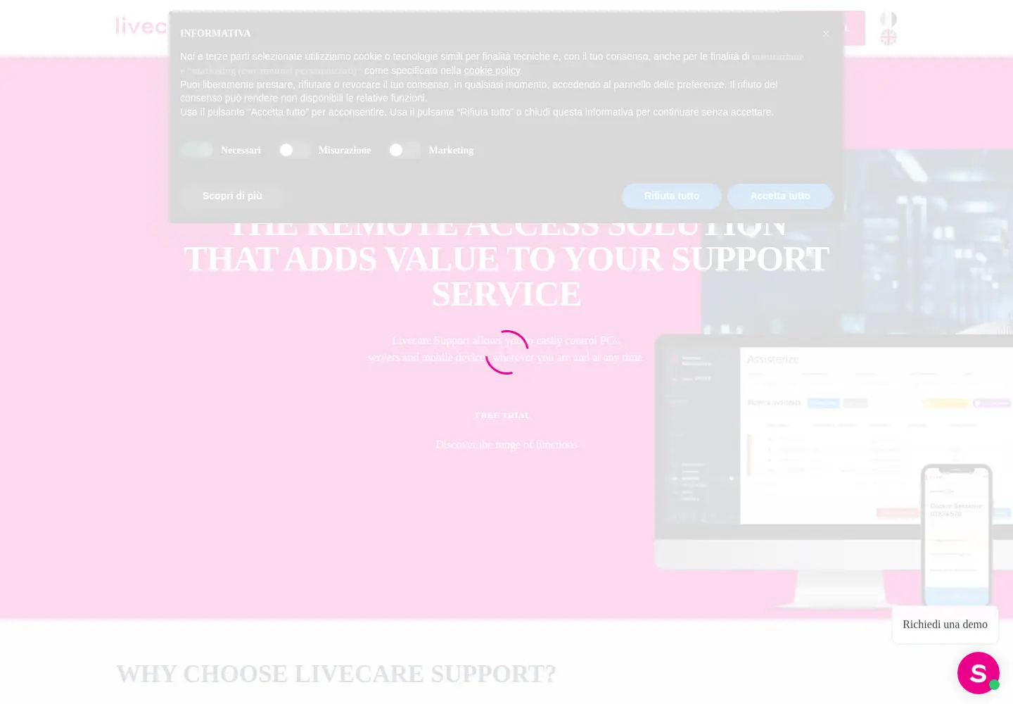 Screenshot of livecare.it