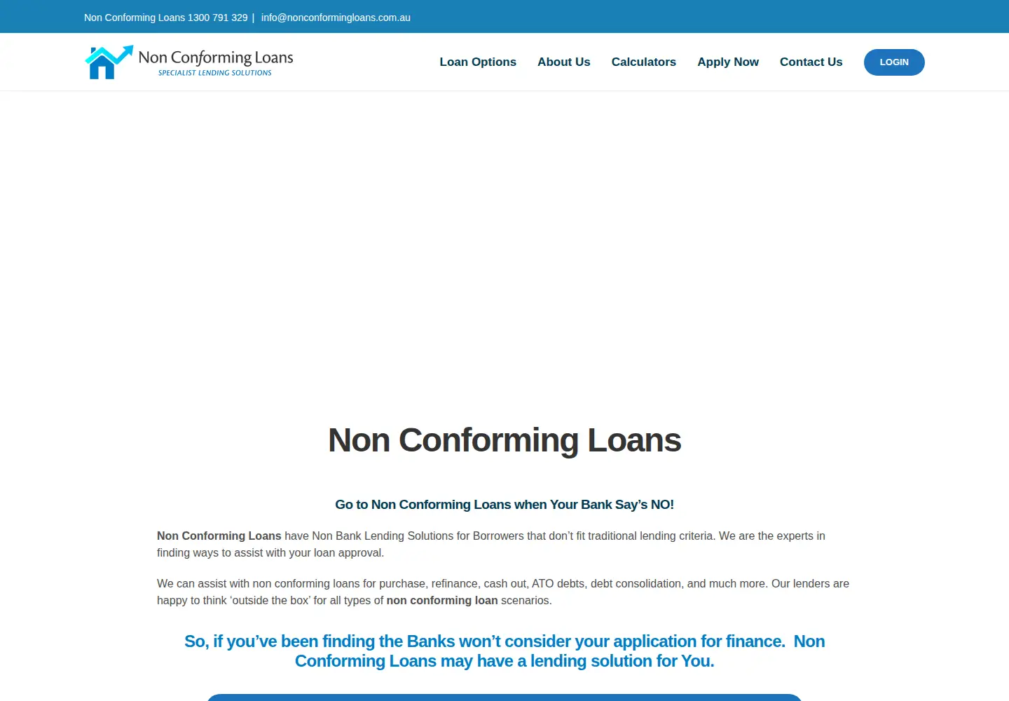 Screenshot of nonconformingloans.com.au