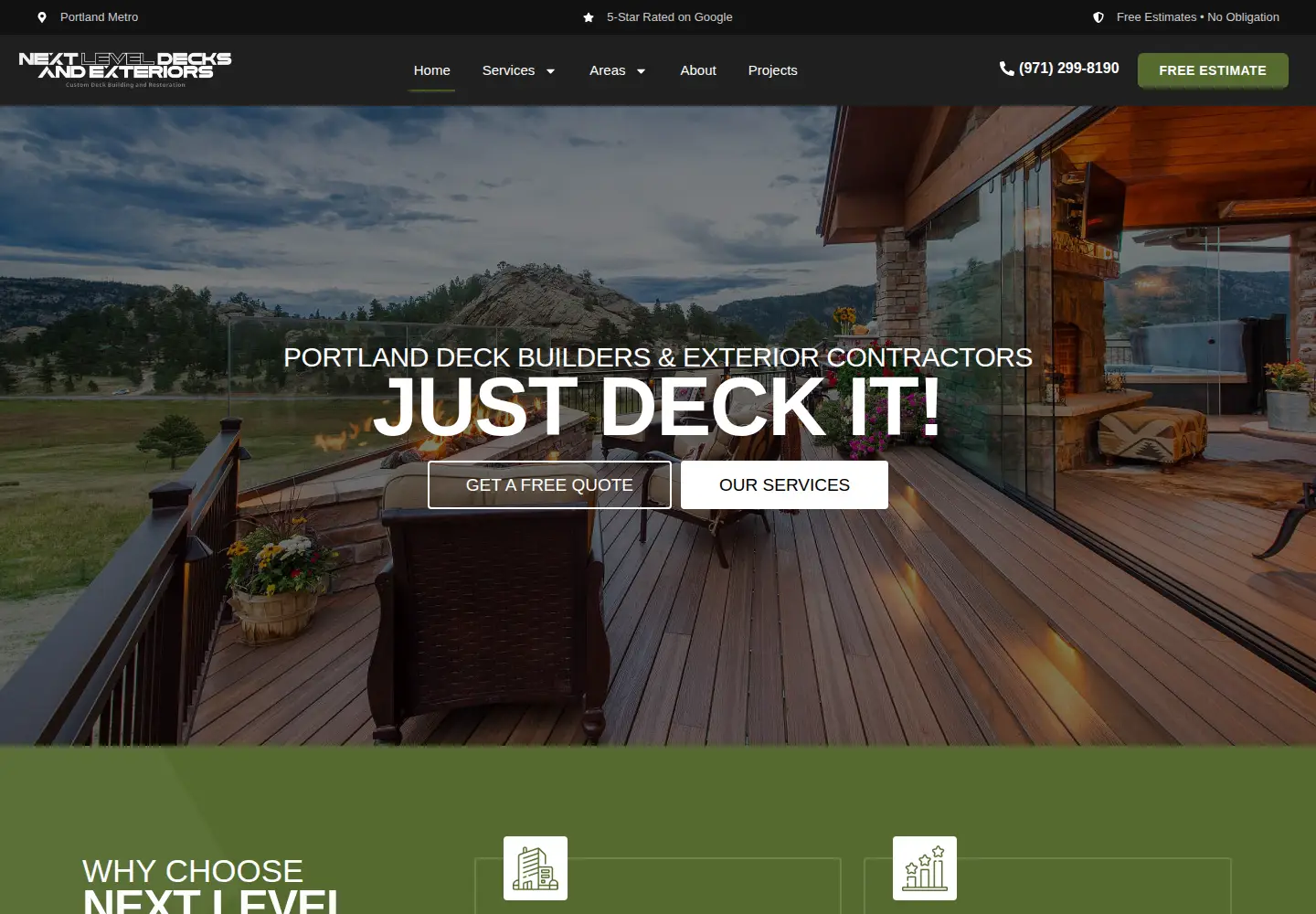 Screenshot of decksandexteriors.com