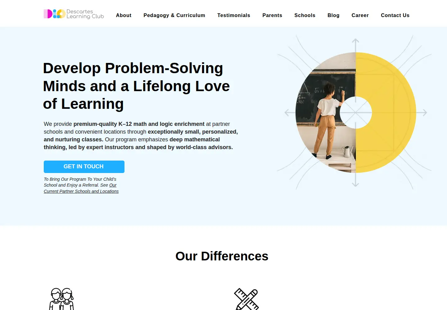 Screenshot of descarteslearningclub.com