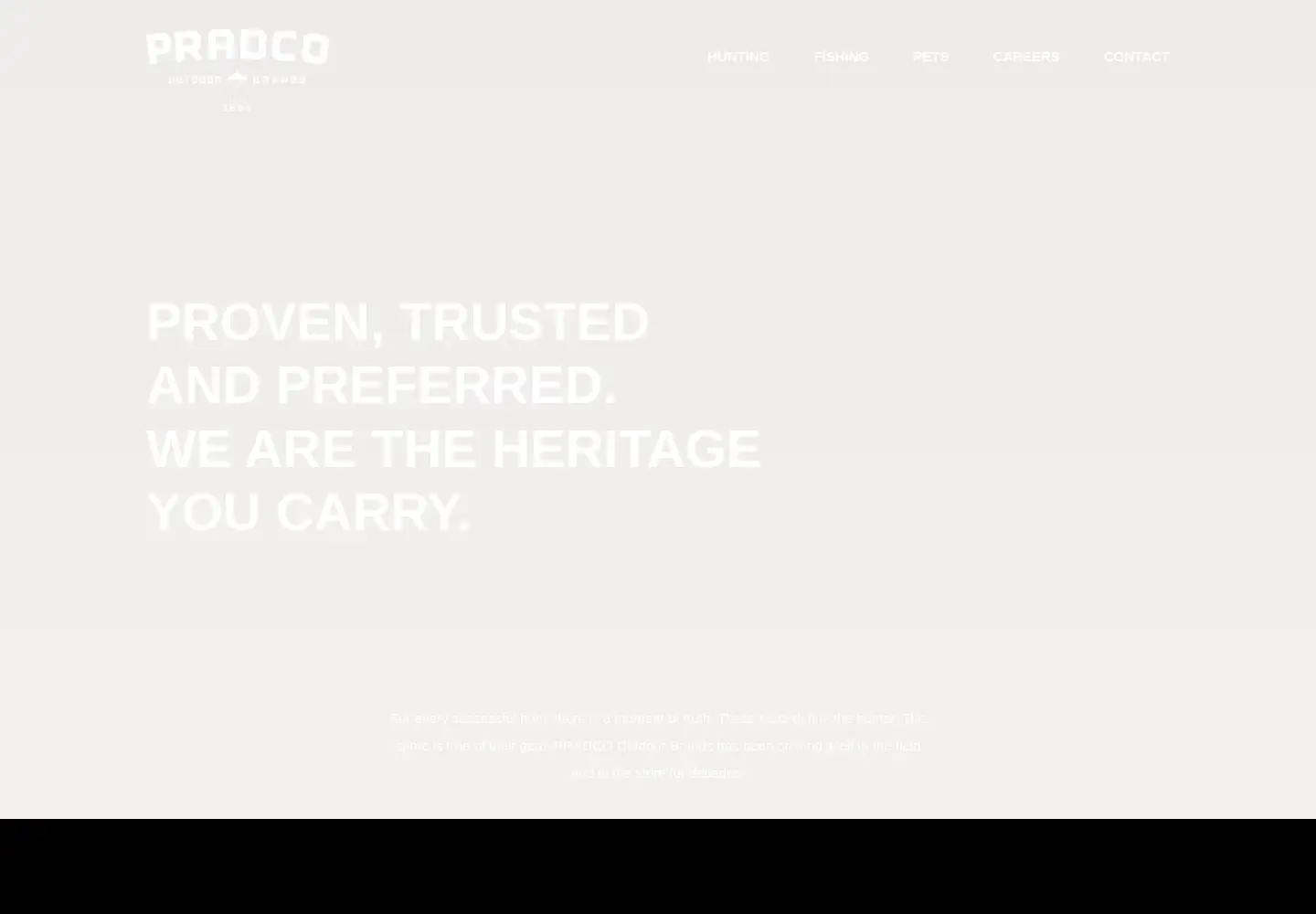 Screenshot of pradcooutdoorbrands.com