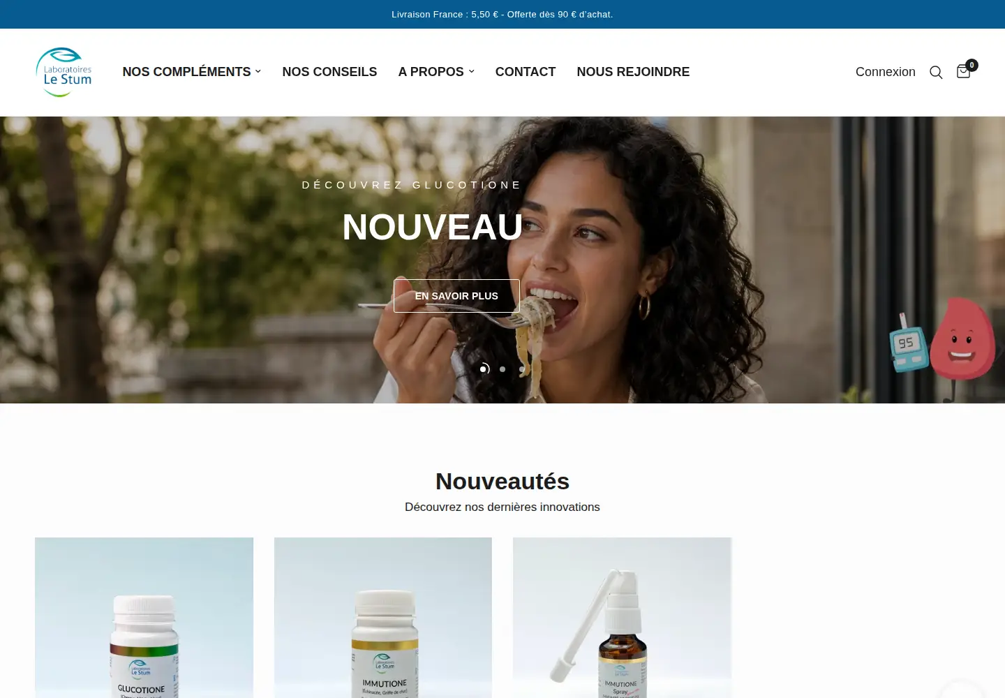 Captured homepage of labo-lestum.fr in the current scan
