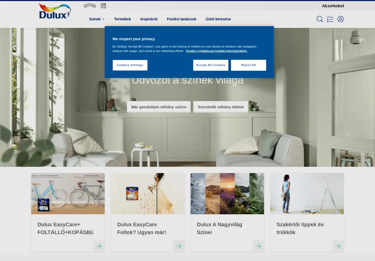 Screenshot of dulux.hu from the current report