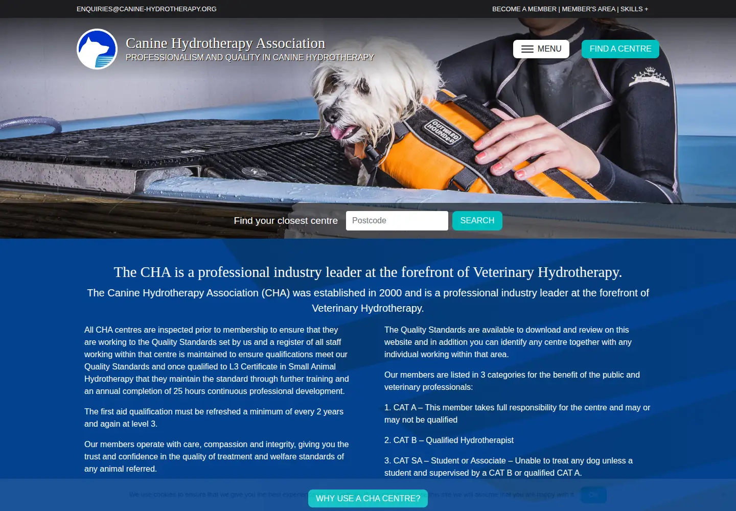 Screenshot of canine-hydrotherapy.org