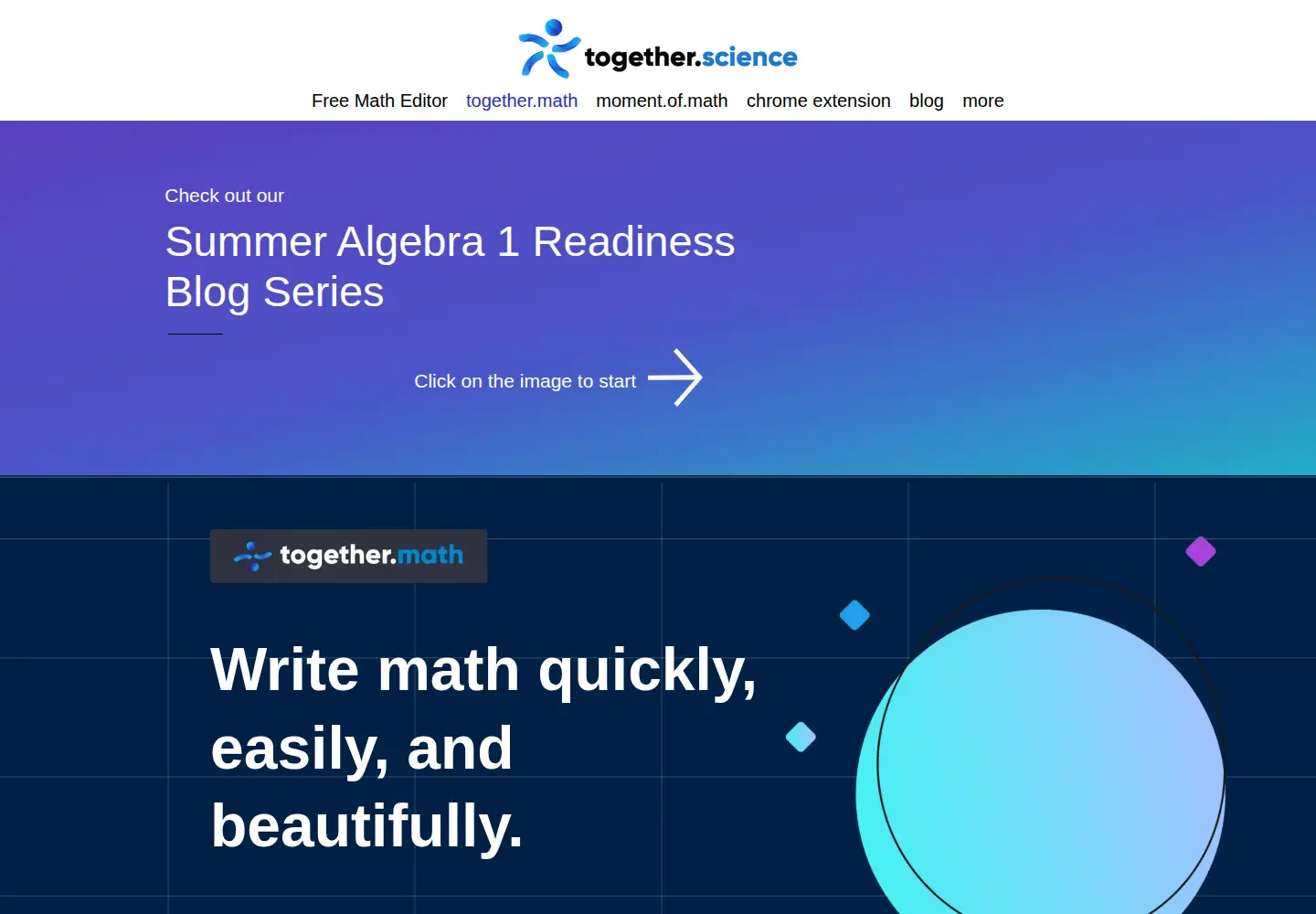 Captured homepage of together.science in the current scan