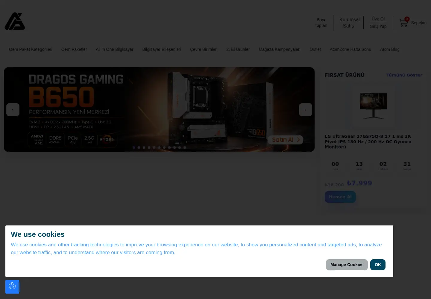 Screenshot of atombilisim.com.tr