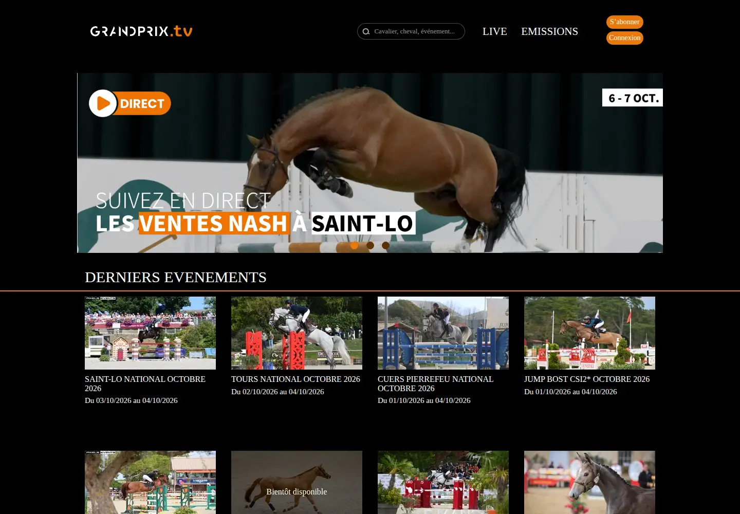 Captured homepage of grandprix.tv in the current scan