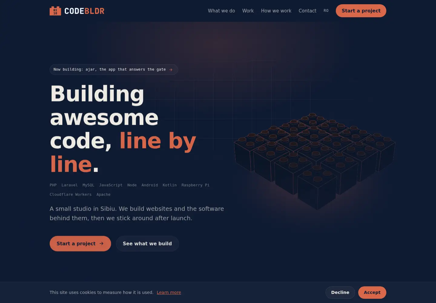 Captured homepage of codebldr.com in the current scan