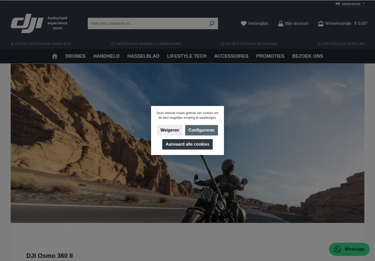 Screenshot of dji-experiencestore.com