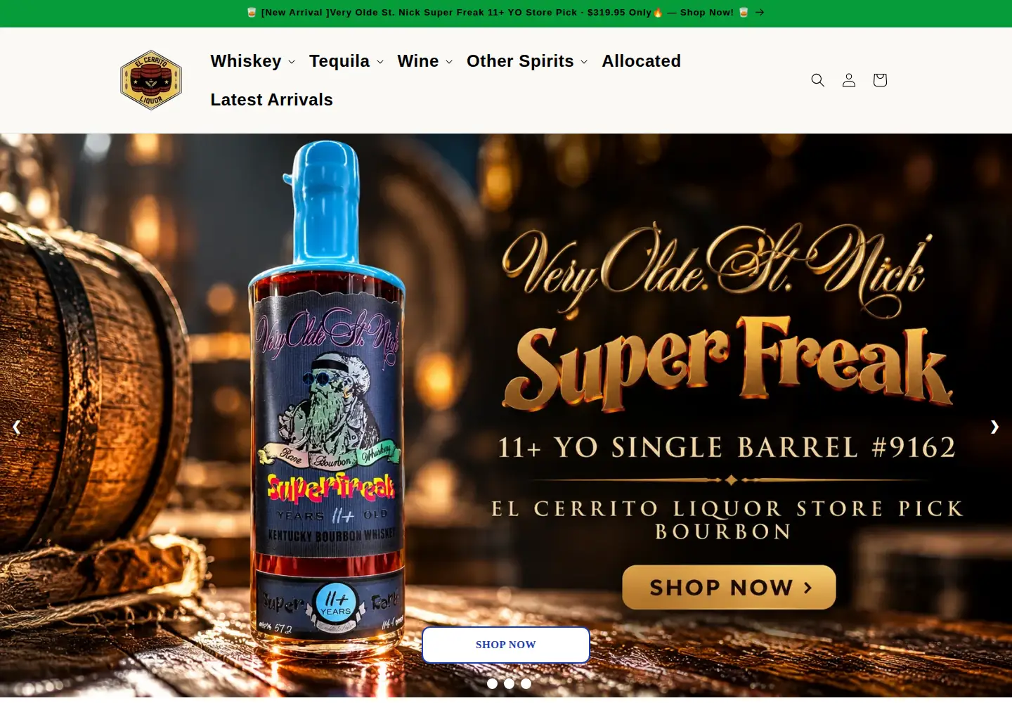 Screenshot of elcerritoliquor.com
