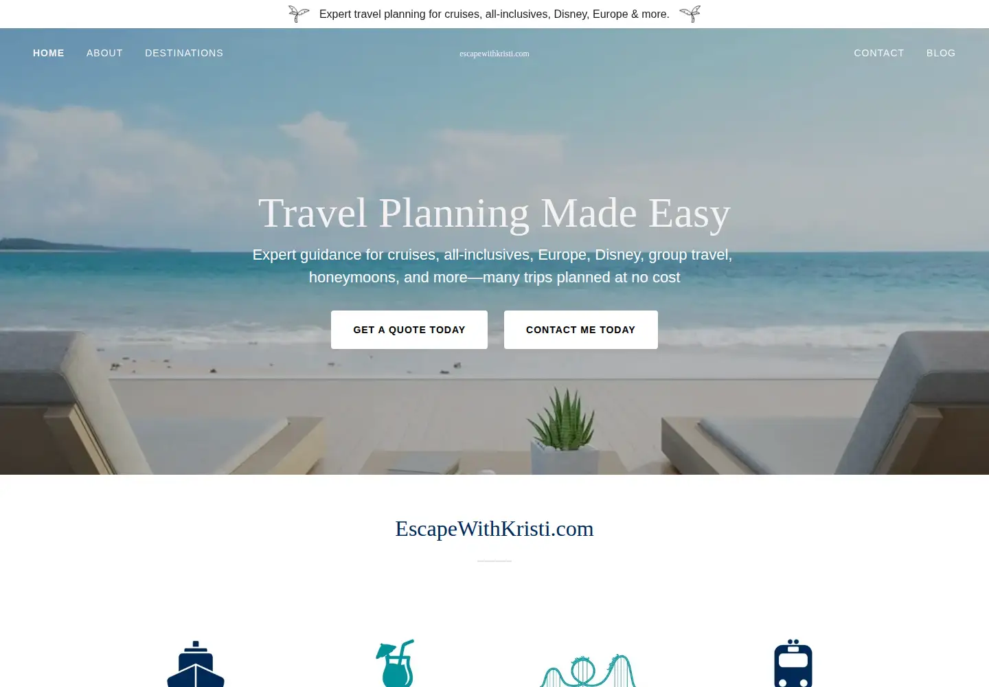Screenshot of escapewithkristi.com