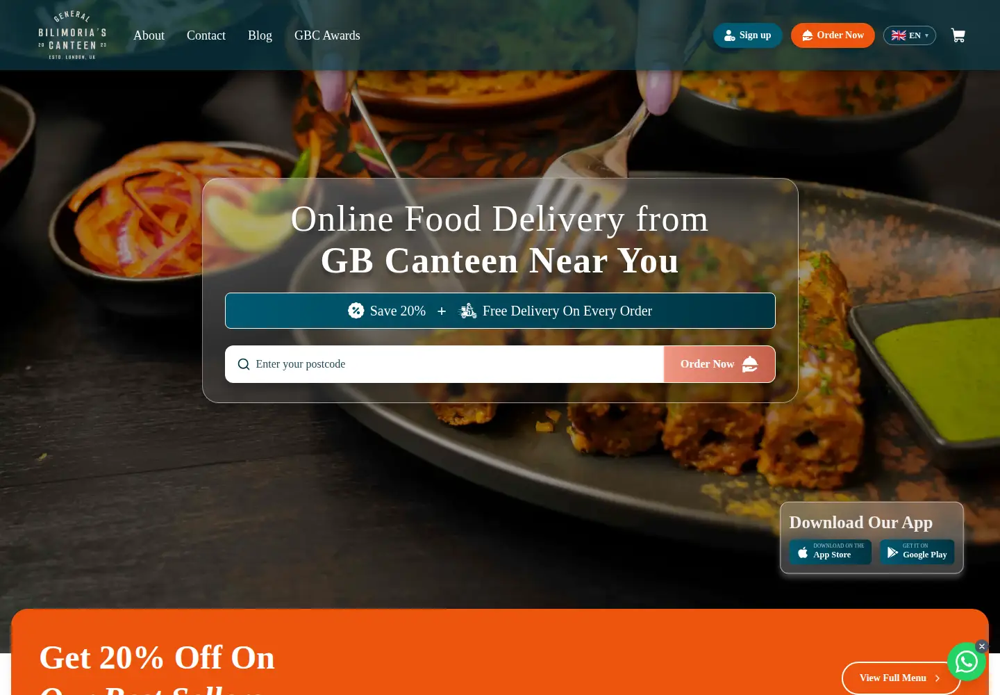 Captured homepage of gbcanteen.com in the current scan