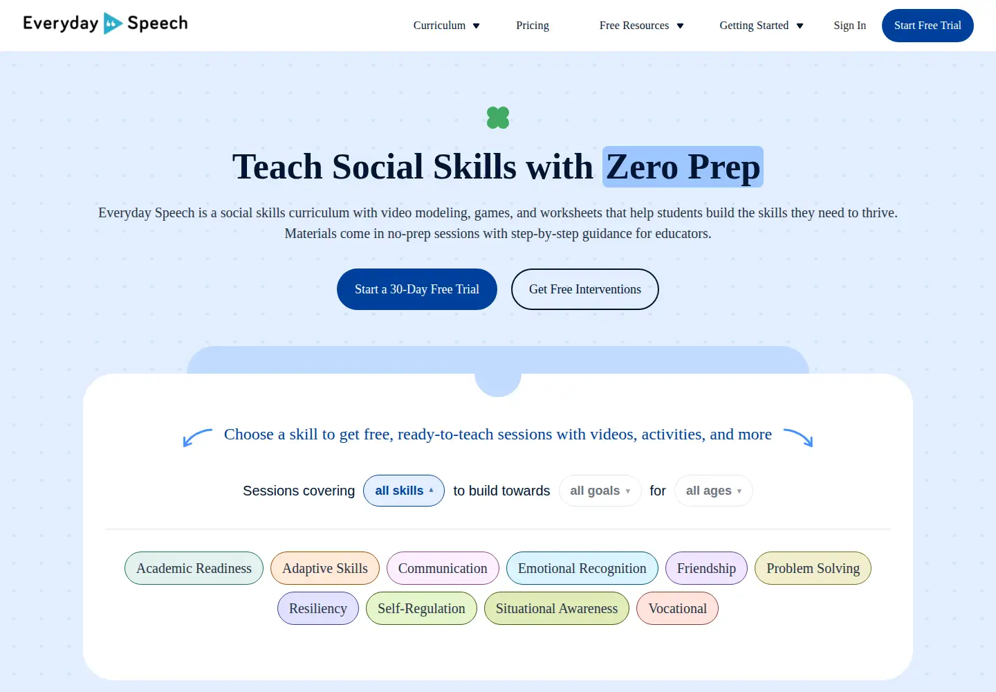 Screenshot of everydayspeech.com