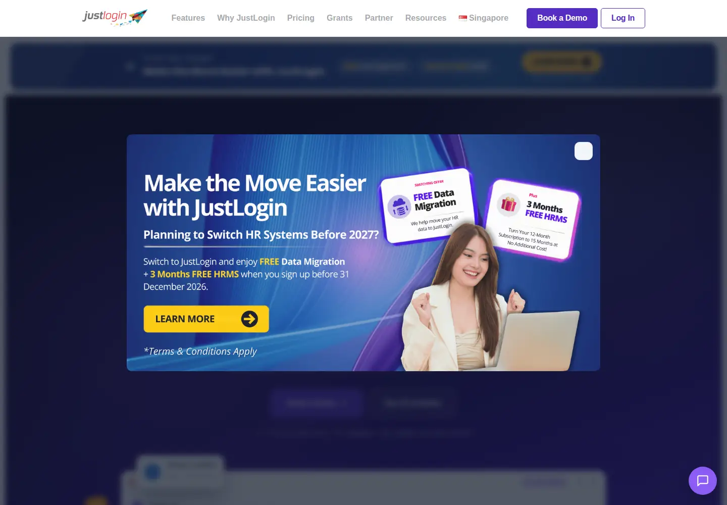Screenshot of justlogin.com