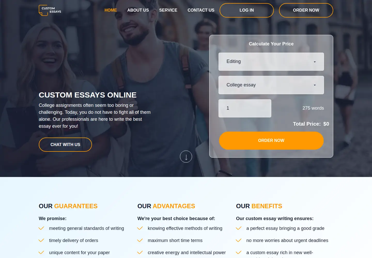 Screenshot of customessays.ws