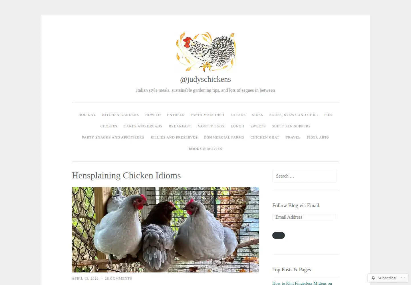 Screenshot of judyschickens.org