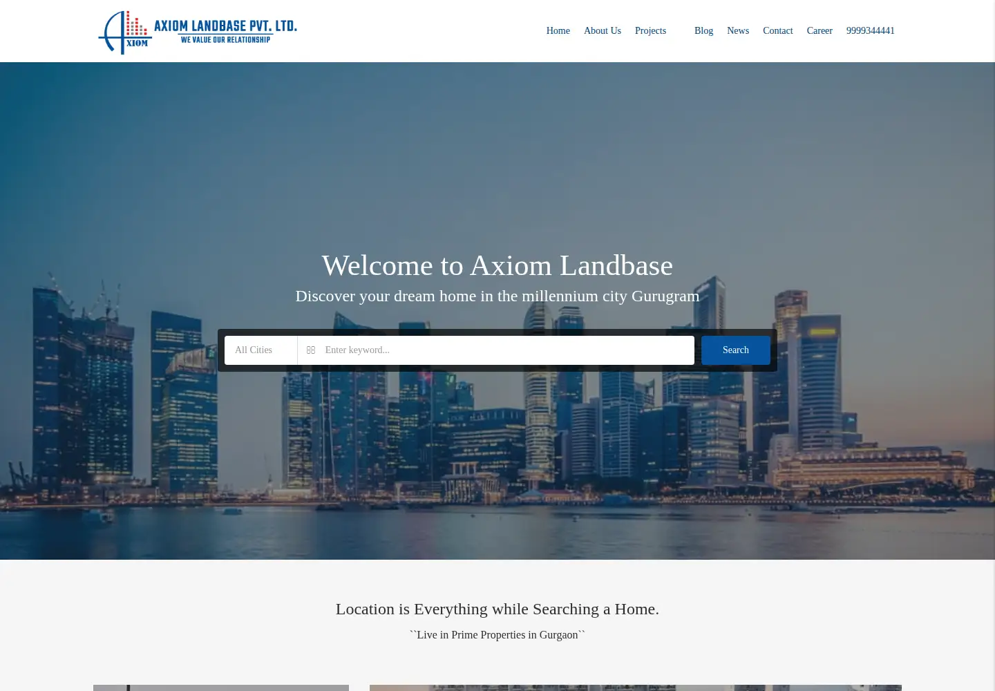 Screenshot of axiomlandbase.in