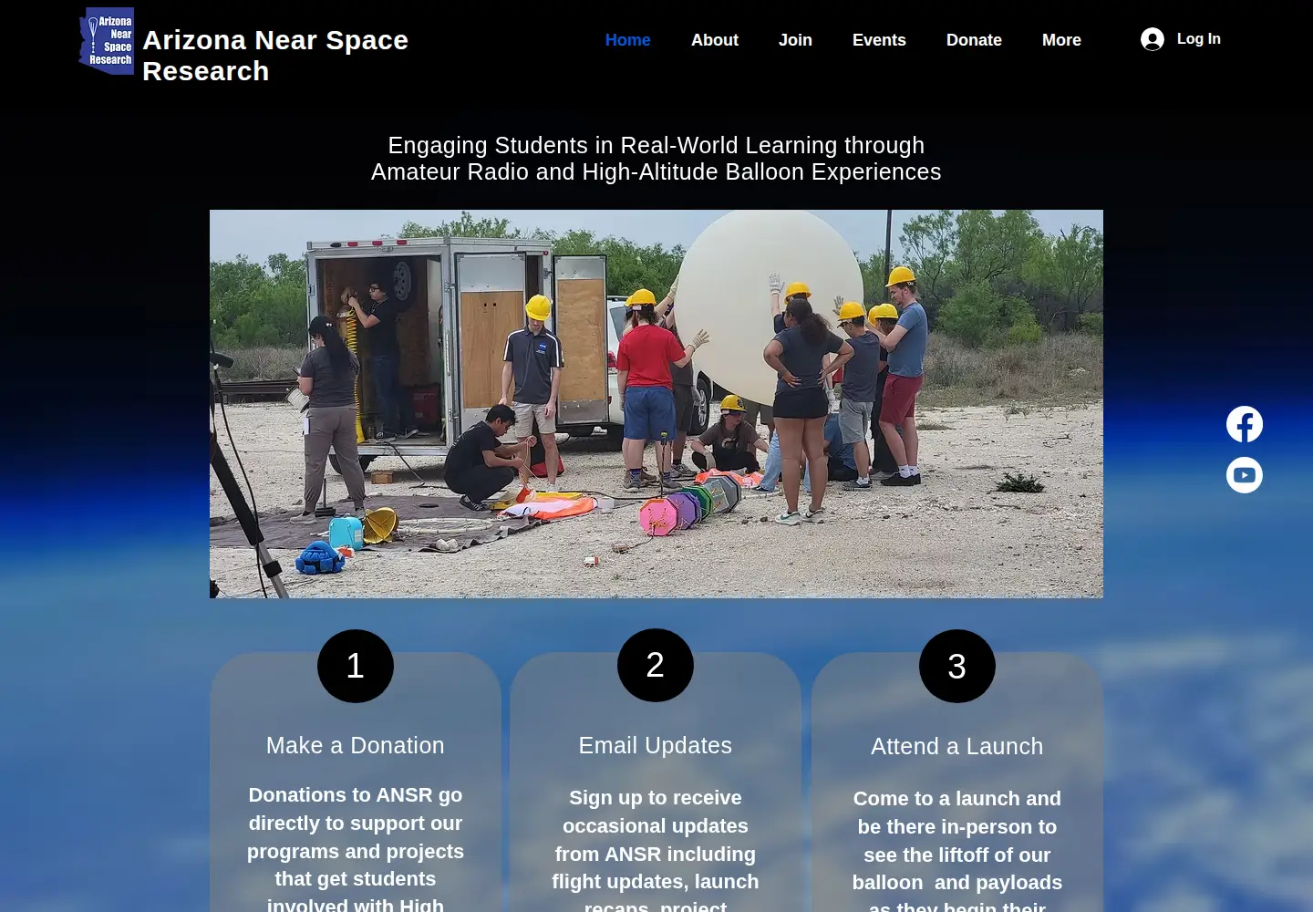 Captured homepage of ansr.org in the current scan