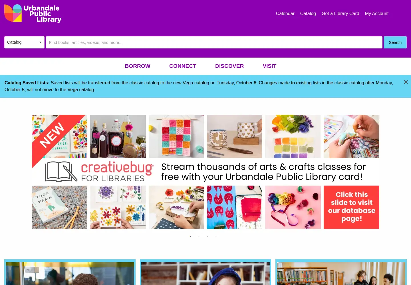 Captured homepage of urbandalelibrary.org in the current scan