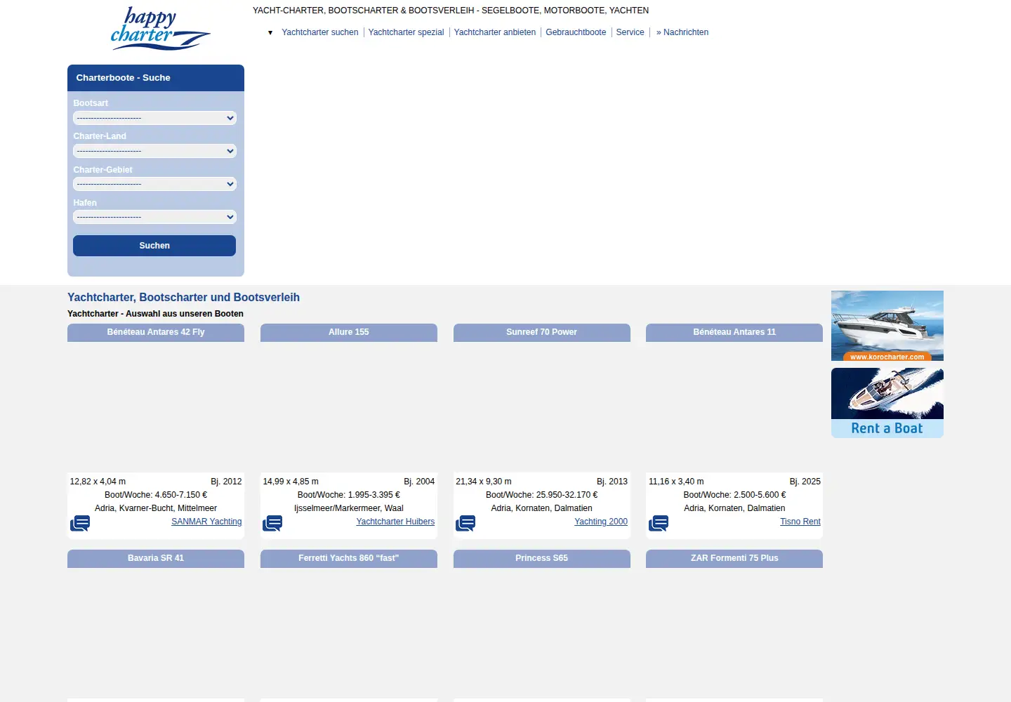 Screenshot of happycharter.com