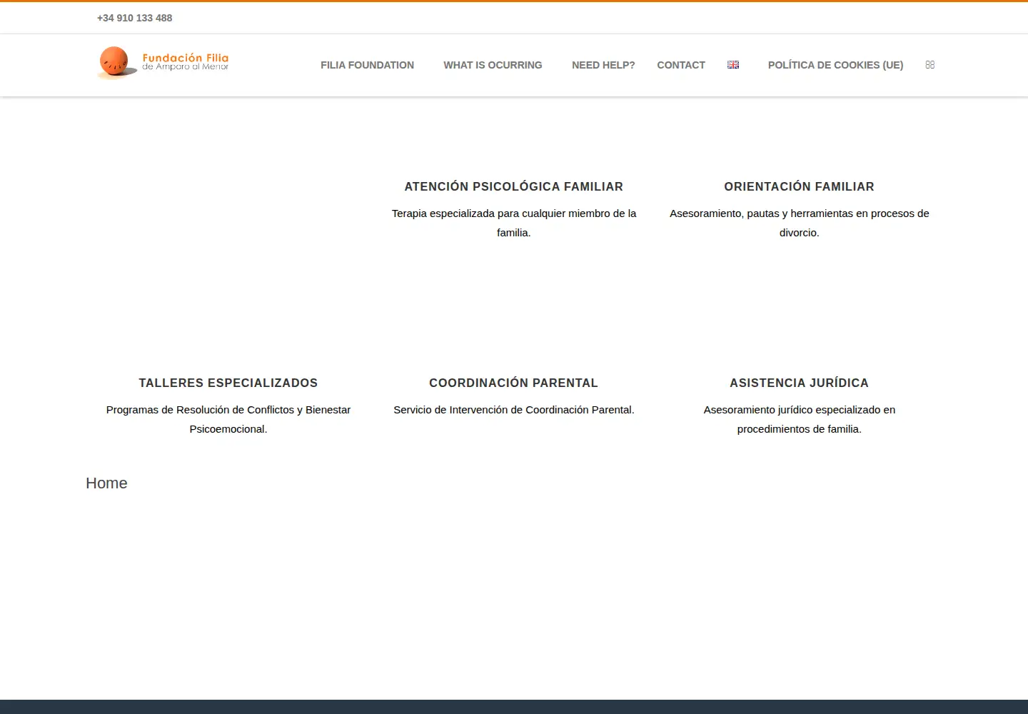 Screenshot of fundacionfilia.org