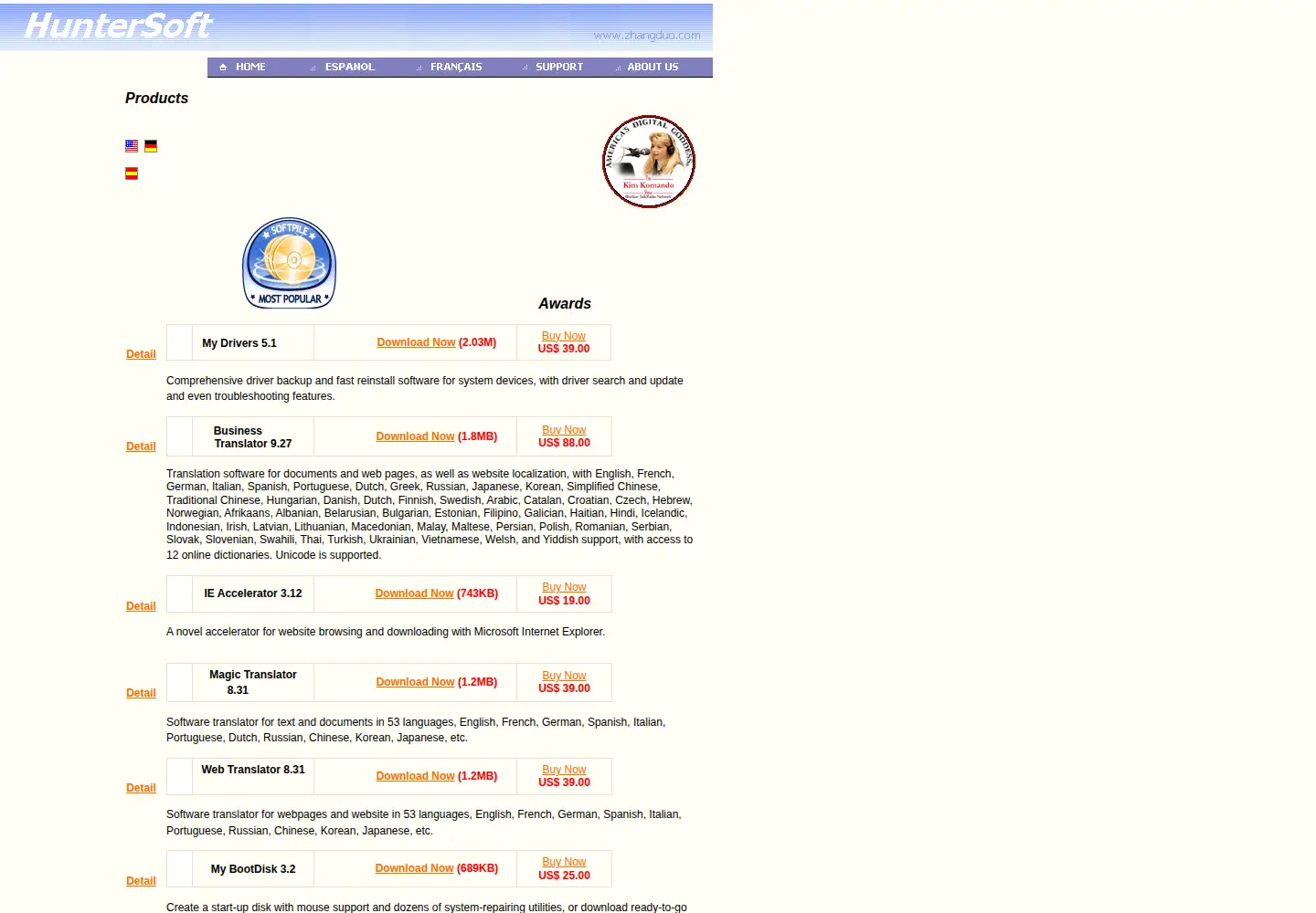 Screenshot of zhangduo.com