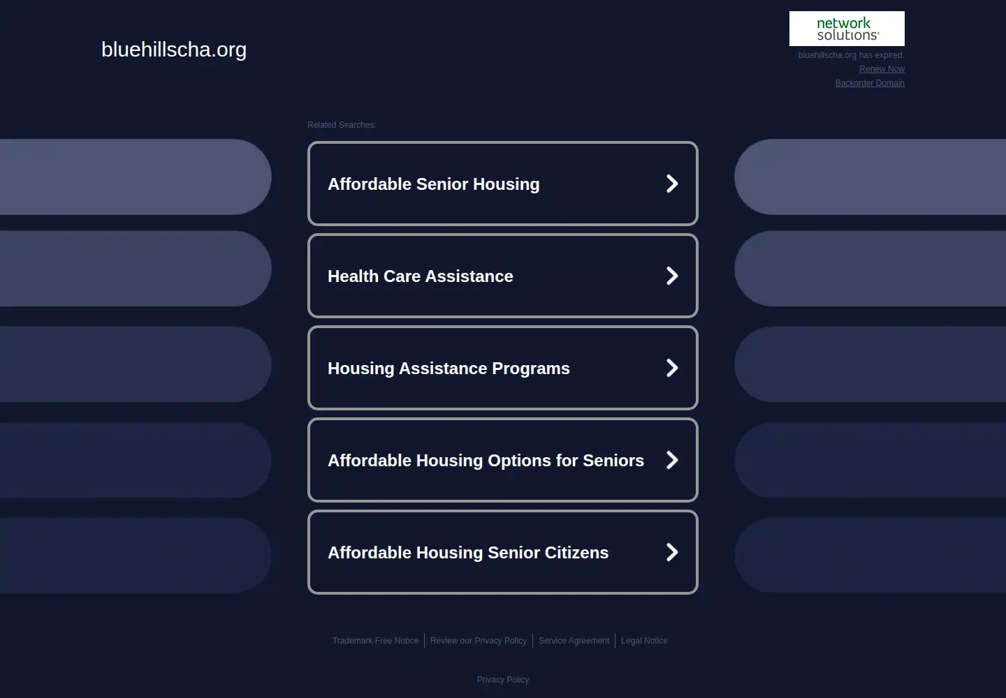 Captured homepage of bluehillscha.org in the current scan