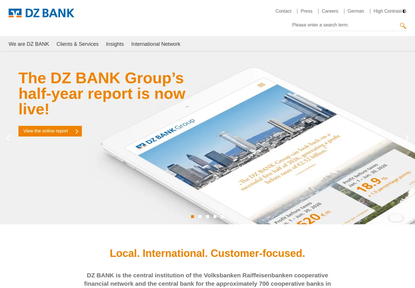 Screenshot of dzbank.com