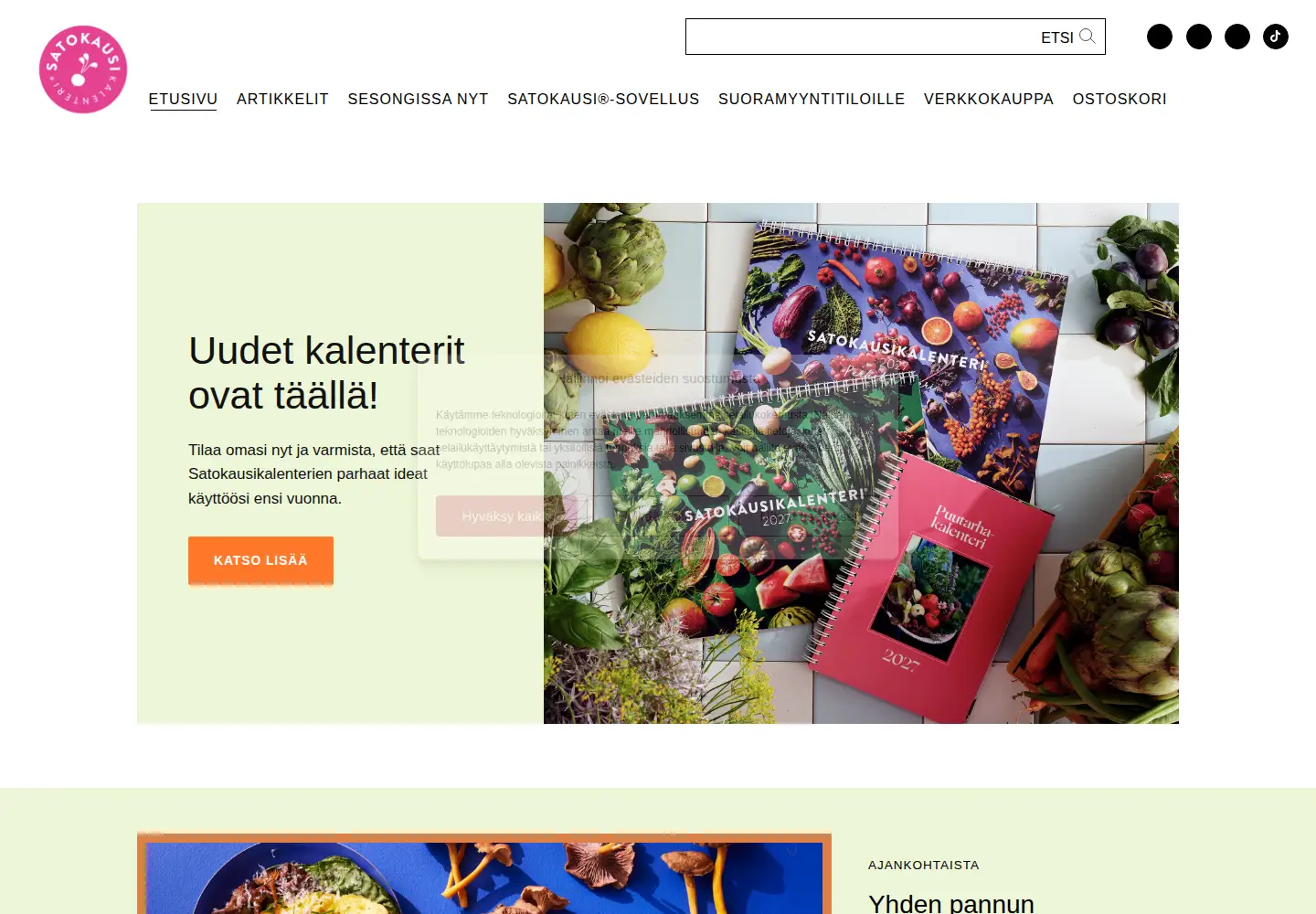 Captured homepage of satokausi.fi in the current scan
