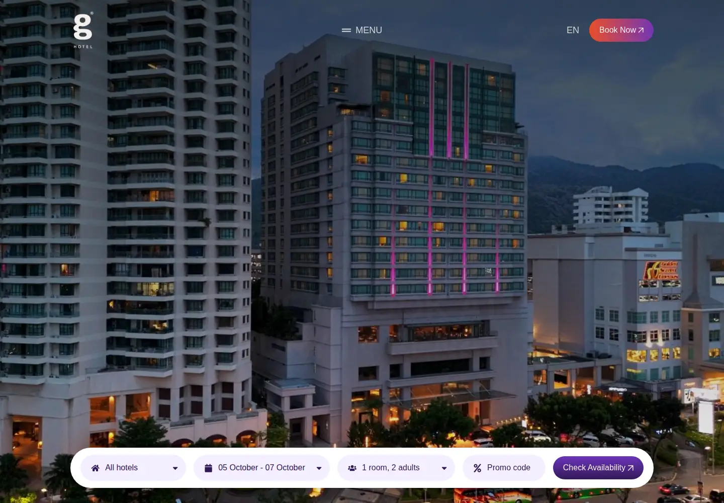 Screenshot of ghotel.com.my