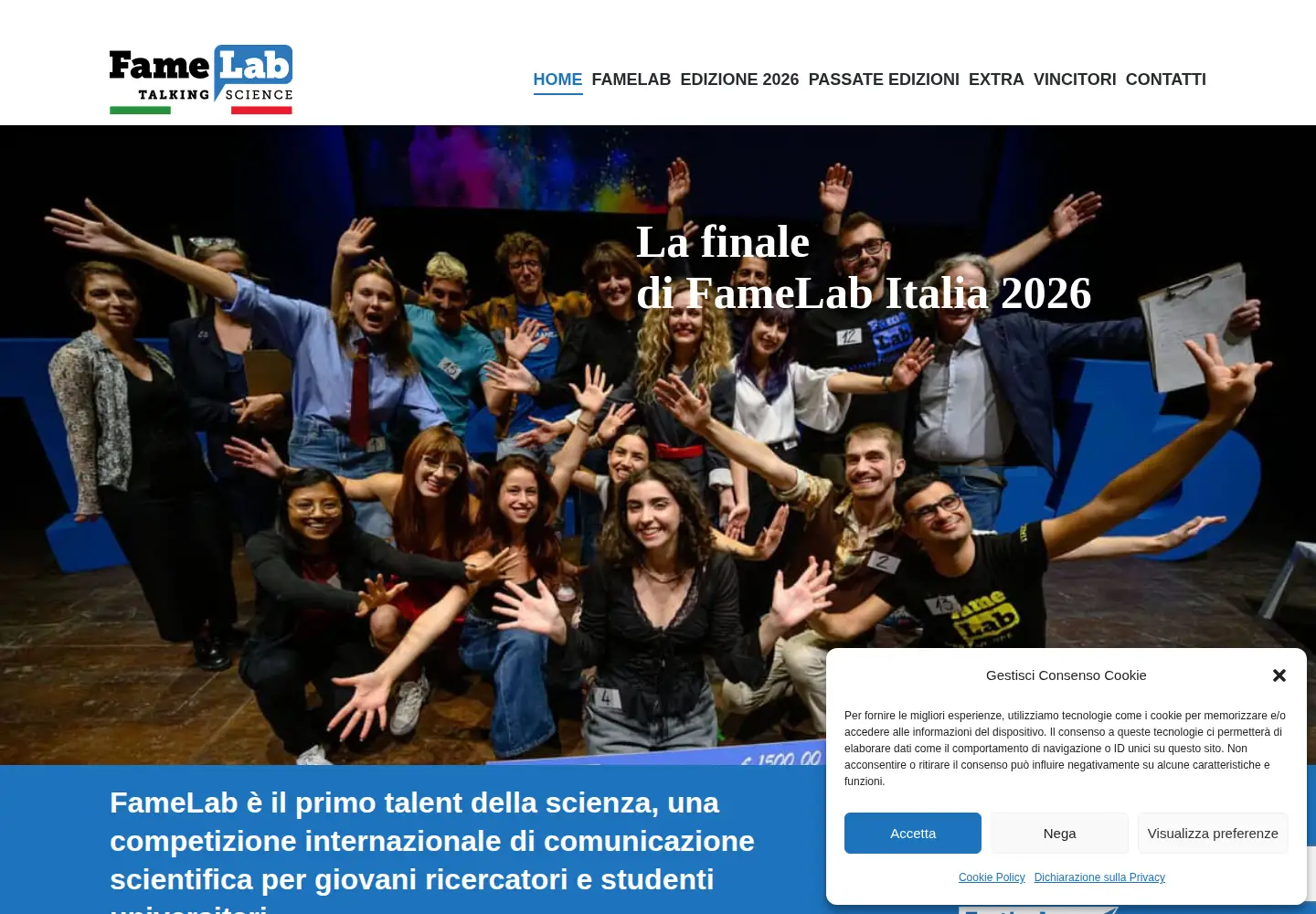 Screenshot of famelab-italy.it