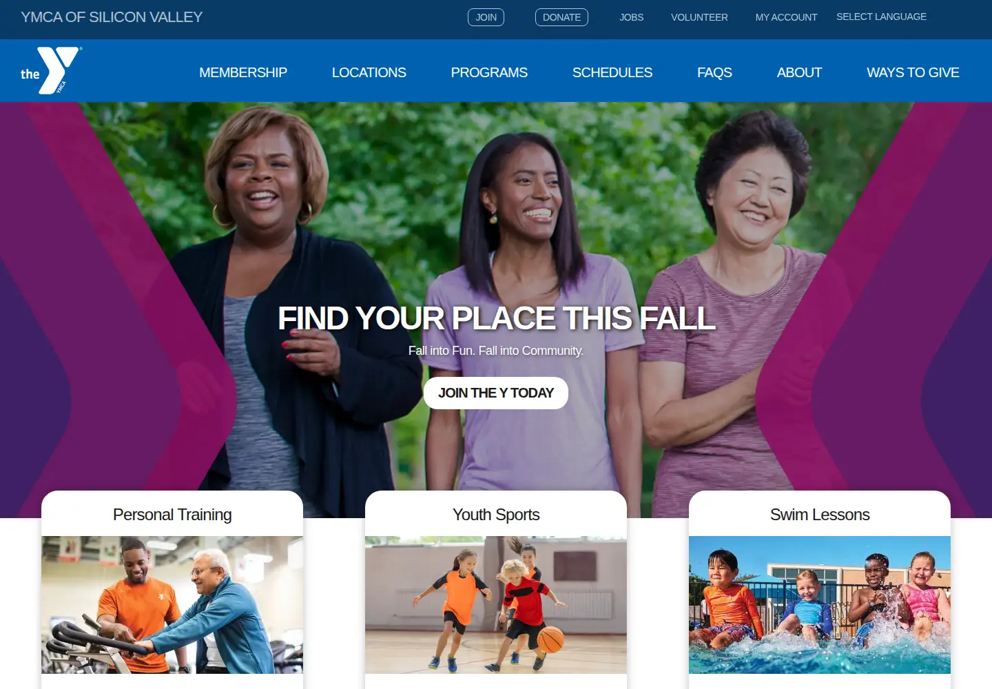 Screenshot of ymcasv.org