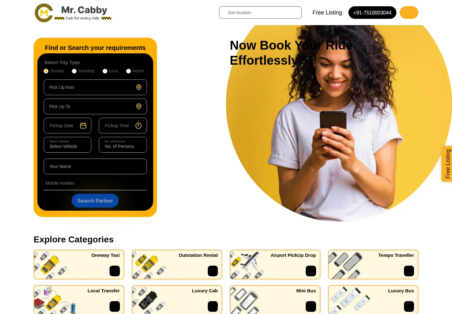 Screenshot of mrcabby.in