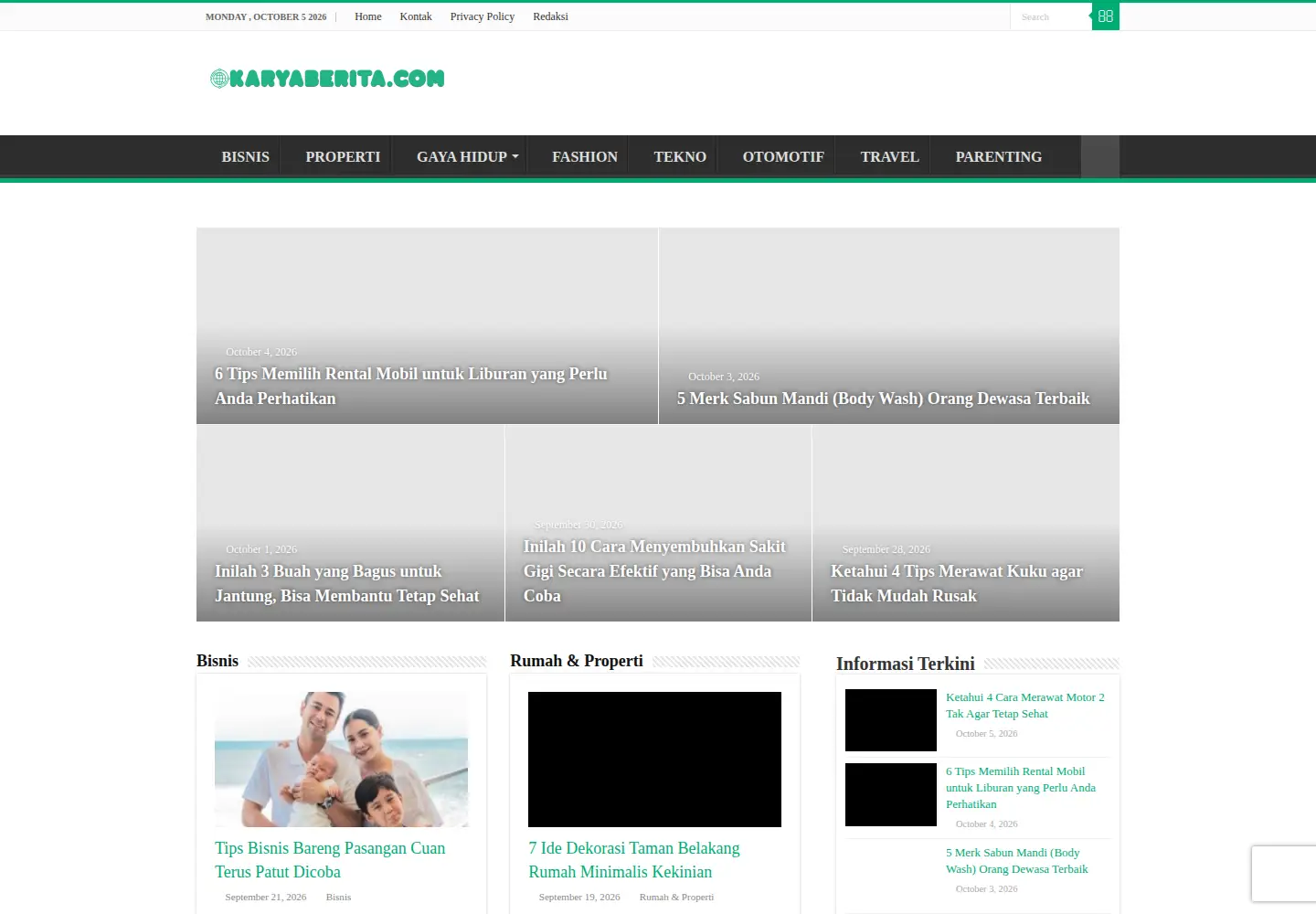 Screenshot of karyaberita.com