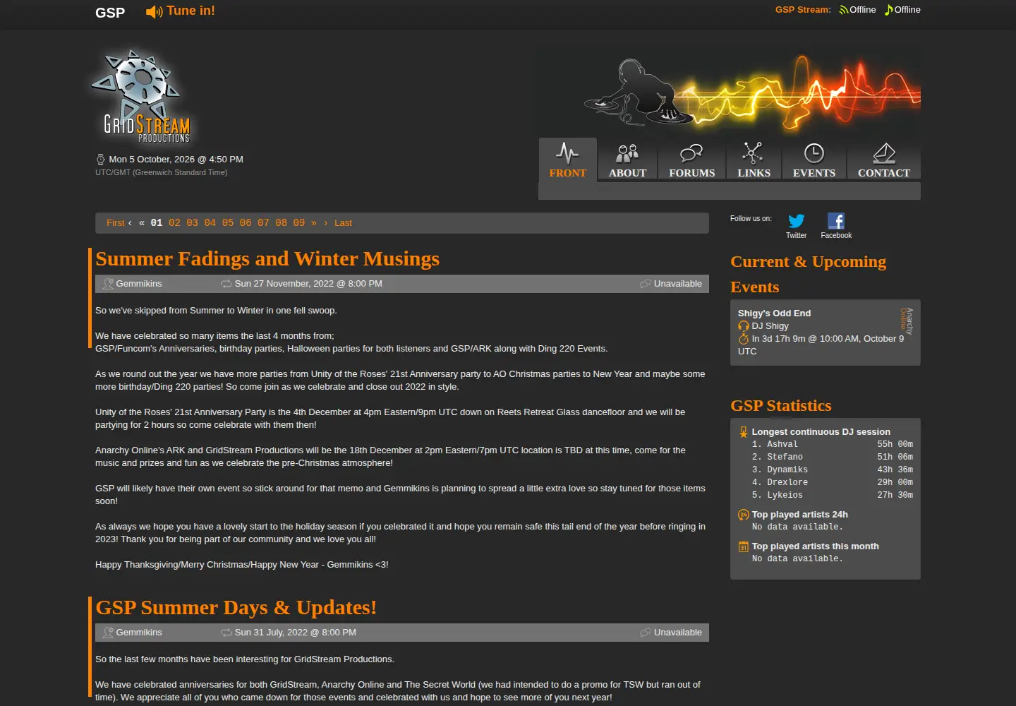Screenshot of gridstream.org