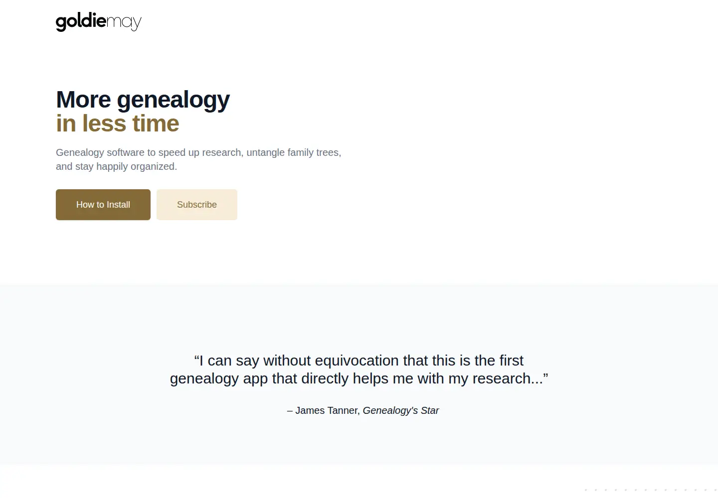 Screenshot of goldiemay.com