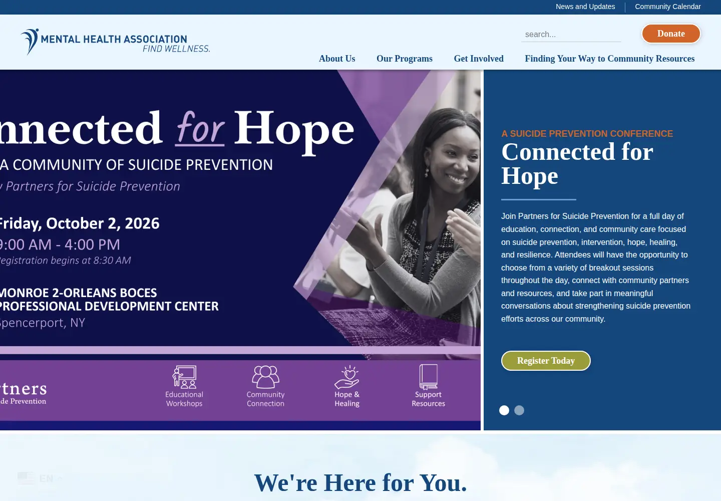 Screenshot of mharochester.org