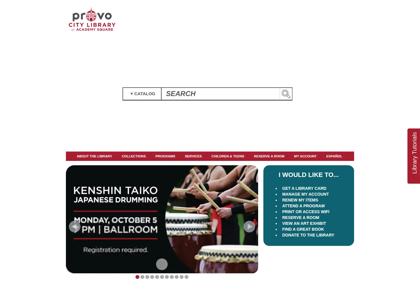 Screenshot of provolibrary.org