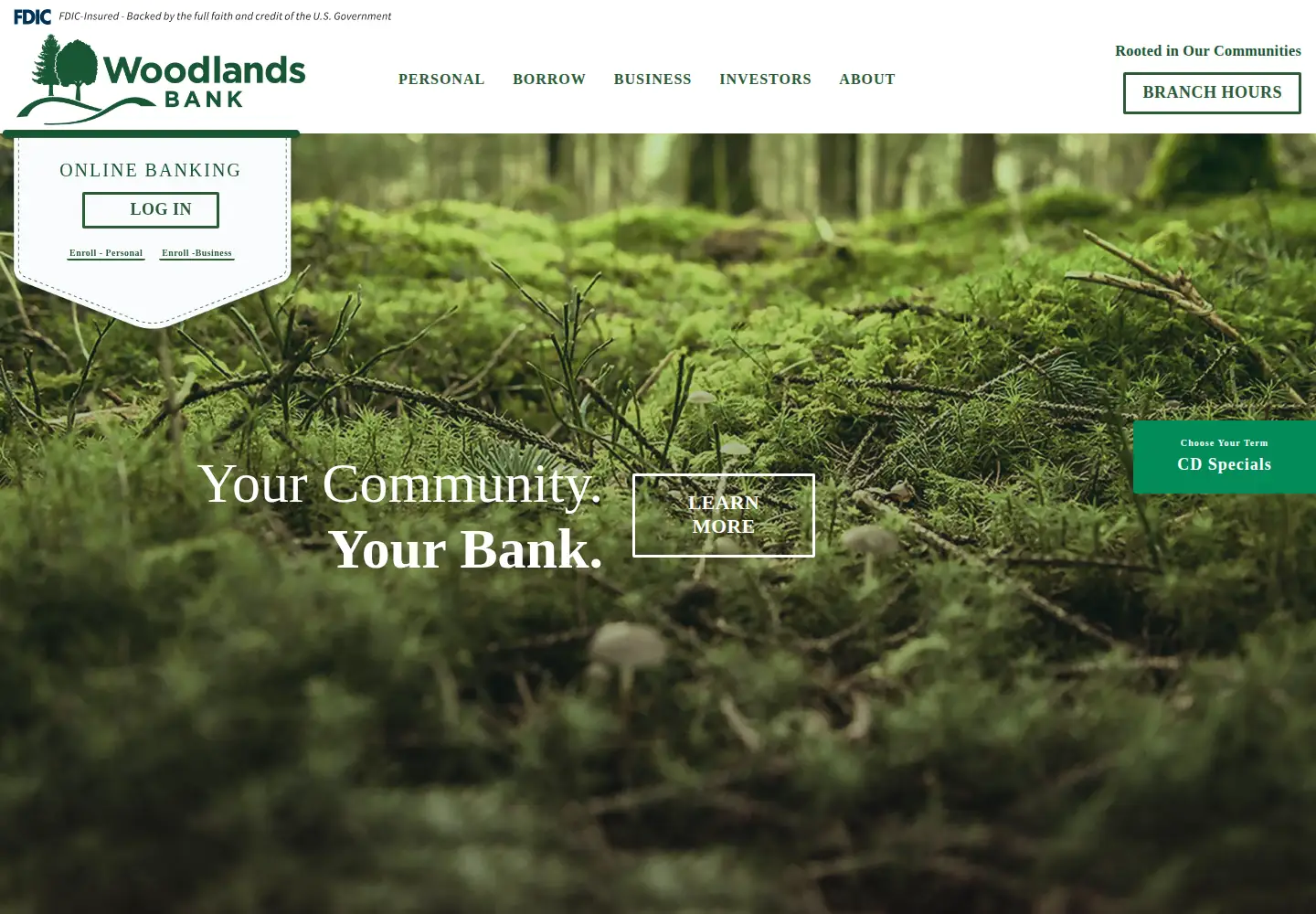 Screenshot of woodlandsbank.com